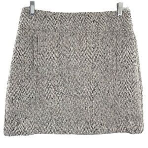 Loft Wool Bend Herringbone Pencil Skirt